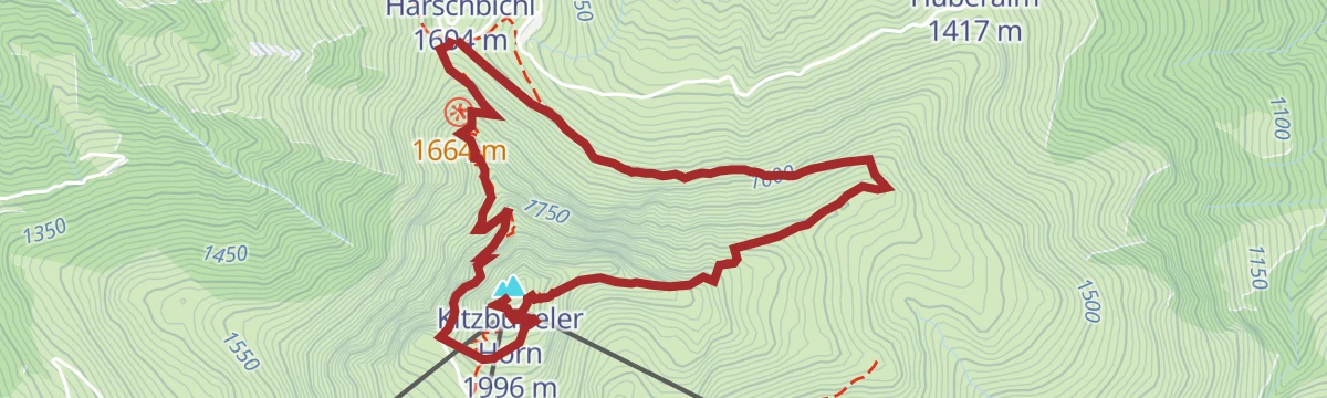 Route map: Kitzbüheler Horn über Horn-Gipfel-Höhenweg